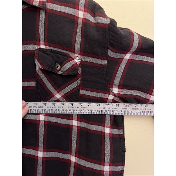 Wrangler Workwear Sherpa Fleece Lined Flannel Jacket Mens Lg Plaid Pockets - Picture 16 of 16